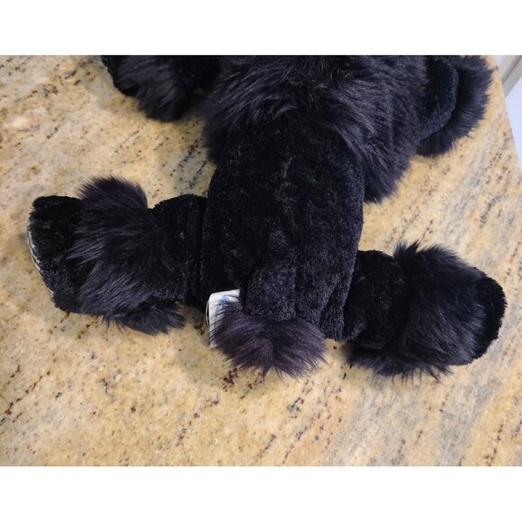 Mary Meyer Black Pipi Poodle 14" Plush Stuffed Animal w Gingham Paws & Bow - Picture 3 of 11